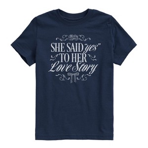 Boys' - Instant Message - Yes To Her Love Story Short Sleeve Graphic T-Shirt - 1 of 4
