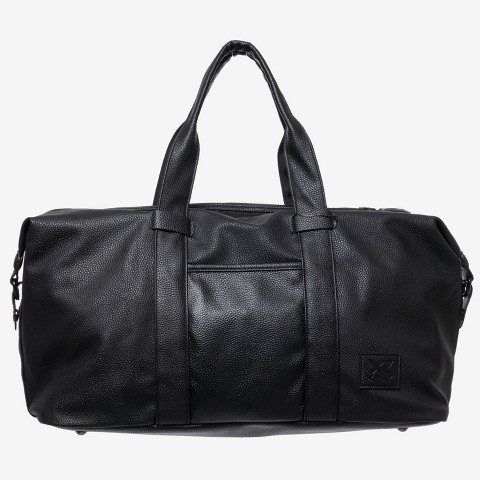 X RAY Pebbled Faux Leather Travel Duffel Bag Black