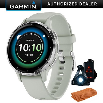 Garmin Venu 3S Fitness GPS Smartwatch Steel Bezel w/ Sage Gray Case + Accessories Kit