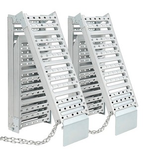 Steel Loading Ramps 1000 Lbs, 2Pcs Folding Powerspots Ramps for Pickup Trucks Bed, Trailers Ramp with Load Straps for Motorcycles, ATV/UTV, Lawn,2Pcs - 1 of 4