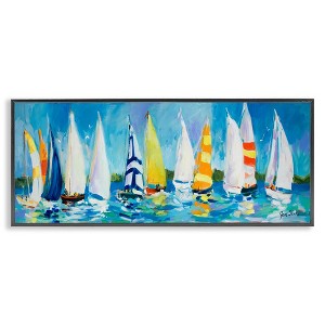 Stupell Industries Regatta Sailboat Fleet, 30" x 13" - 1 of 4