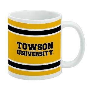 Towson University TU Stripes Ceramic Coffee Mug Novelty Gift Mugs for Coffee Tea and Hot Drinks 11oz White - 1 of 4