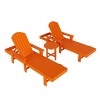 WestinTrends Dylan 3 Piece Adirondack Poly Reclining Chaise Lounge With Arms - 3 of 4