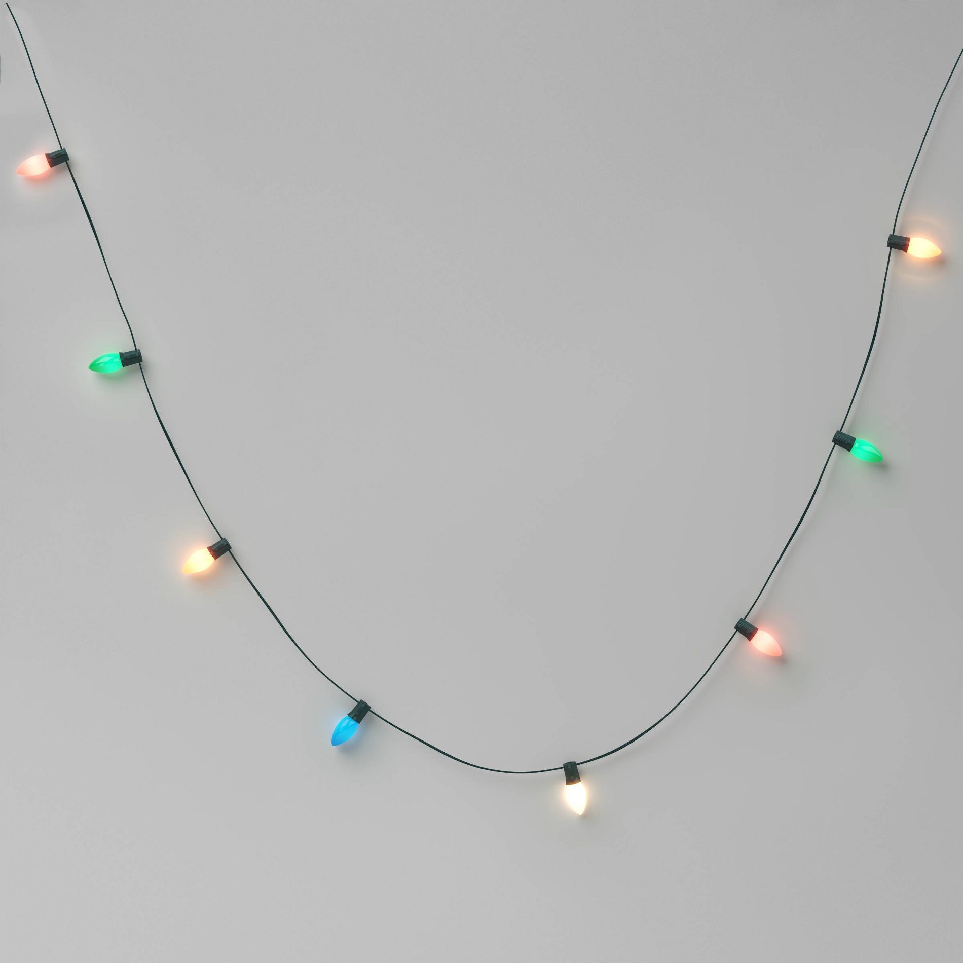 Incandescent Christmas Filament String Lights Multicolor Light Bulb with Green Wire - Wondershop™