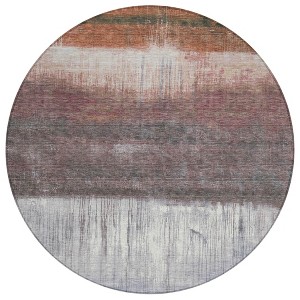 Rust And Ivory Abstract Washable Indoor Outdoor Area Rug - 1 of 4