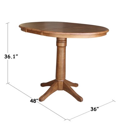 Eco-Friendly Round Oak Pedestal Table with Extendable Leaf