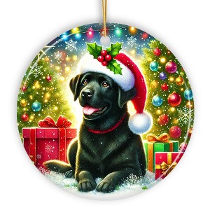 Sparkling Yuletide Black Labrador Retriever Ornament, Joyful Christmas Gift| OrnamentallyYou - 1 of 4