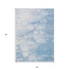 Sky Blue Denim Blue And Silver Abstract Washable Indoor Outdoor Area Rug - 3 of 4