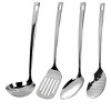 Stainless Steel Kitchen Utensil Set with Holder, 5-Piece Heat Resistant Kitchen Tools Set, Includes Ladle, Skimmer & Serving Spoon, Nonstick Cookware - 3 of 3