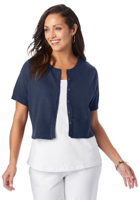 Jessica London Women's Plus Size Jewel-Neck Shrug