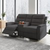 Mjkone Loveseat Recliner，Loveseat Reclining Sofa with Storage Space and Cup Holders，Tech Fabric Recliner Couch with Adjustable Backrest and Footrest - 3 of 4