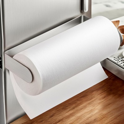 Hachikiko Paper Towel Holder Magnetic, Multifunctional Paper Towel Rack with Strong Magnet Stainless Steel