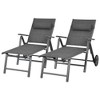 Costway  2PCS Patio Reclining Chaise Lounge Padded Chair Aluminum Adjust Pillow - image 4 of 4