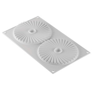 Silikomart Pliss 100 Silicone Mold with 2 Cavities, Each Cavity is 5.51" Diameter x 0.39" High - 1 of 4