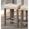 Fabric Button Tufted Saddle Counter Stools, Set of 2 with Contoured Seat, Footrest and Solid Wood Frame for Kitchen and Dining - 4 of 4