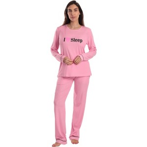 Just Love Women’s Cotton Pajama Set – Long Sleeve Top & Sleep Pants with Pockets – Soft Jersey Knit - 1 of 3