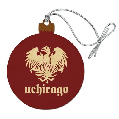 University of Chicago Primary Logo Wood Christmas Tree Holiday Ornament