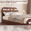Wooden Bed Frame with Storage Headboard and Raised-Foodboard for Kid, Full-Floor Low Platform Bed for Bedroom, Sturdy Wooden Slats Support - 4 of 4