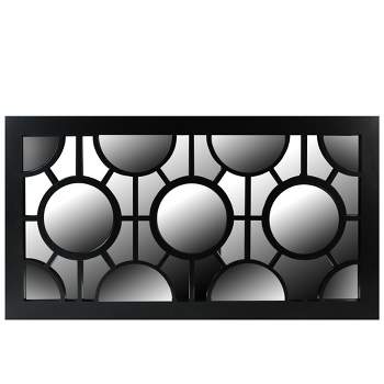 Northlight 25.5" Black Geometric Circles Rectangular Wall Mirror