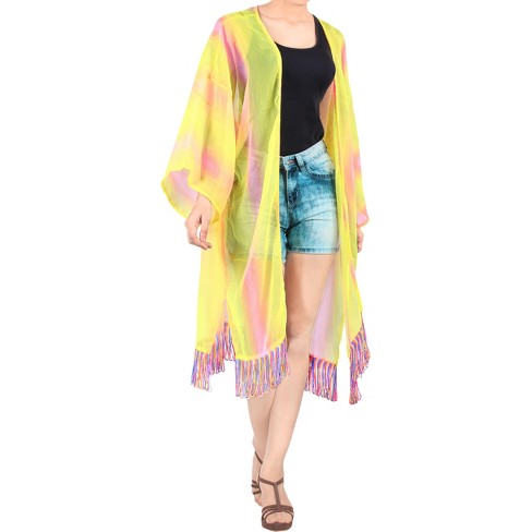 LA LEELA Women's Summer Vacation Holiday Wear Beach Basic Beachwear Duster Cardigan Button Shirt 2X-3X Corn_AC17 - image 1 of 4