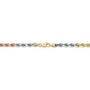 Black Bow Jewelry 4mm, 14k Tri-Color Gold, D/C Solid Rope Chain Bracelet - 3 of 4