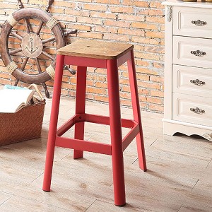 Armless Farmhouse Bar Stool with Crossbar Support, Backless, Easy to Move, Ideal for Kitchen, Counter, or Home Bar - 1 of 4