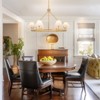 Rennnsan Dalvenne 39"W 6-Light Wagon Wheel Linen Classic Dimmable Chandelier in Gold - 4 of 4