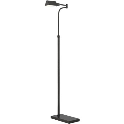 Classic Dark Bronze Adjustable Pharmacy Floor Lamp with Swing Arm