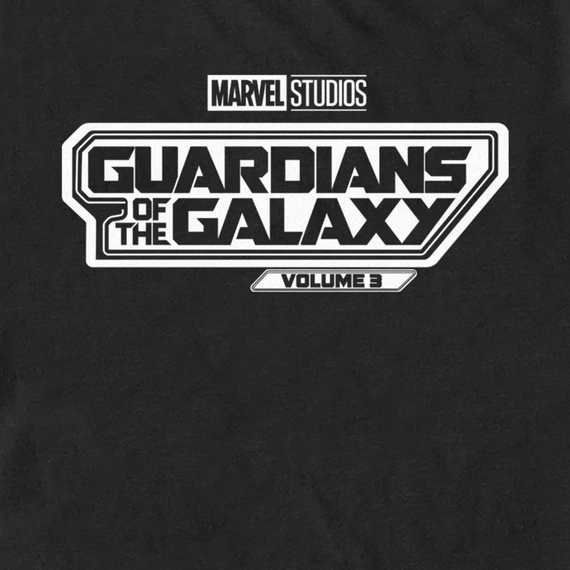 Men's Guardians of the Galaxy Vol. 3 Black and White Movie Logo T-Shirt, 2 of 6
