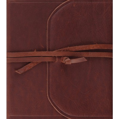 ESV Journaling Study Bible (Natural Leather, Brown, Flap with Strap) - (Leather Bound)