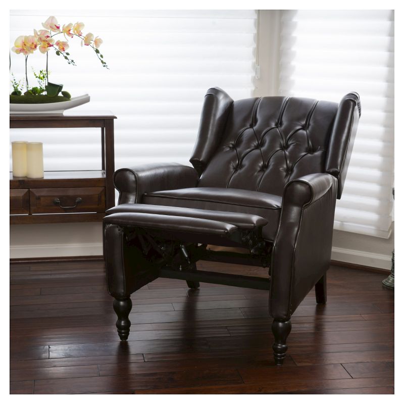 Walter Brown Bonded Leather Recliner Club Chair - Christopher Knight Home, 5 of 8