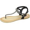 Alpine Swiss Womens Slingback T-Strap Rhinestone Ankle Strap Thong Sandals - 3 of 4