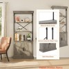 Living Room Industrial Farmhouse Bookcase with Doors - 74" Tall Wood & Metal Bookshelf w/ Storage Cabinet, Vintage Open Shelf Design - 3 of 4