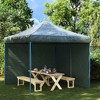 vidaXL Green Sidewall with Zipper for Party Tent- 2 pcs, Water and UV Resistant PE Material, Easy to Install with Hook and Loop Fasteners - 2 of 4