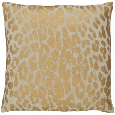 Simple modern white chic faux gold cheetah print throw pillow