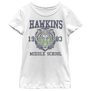 Girl's Stranger Things Hawkins Middle School Tiger T-Shirt - 1 of 4