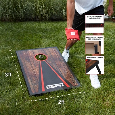 ESPN Cornhole Board Set, 2’x3’ Wood Cornhole Boards Includes Cornhole Bags and Travel Case – (ES-CH225.EXv24)