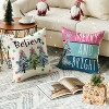 Merry Christmas Trees Balls Peace Joy Love Throw Pillow Covers, 18 x 18 Inch Merry and Bright Believe Pink Blue - 3 of 4