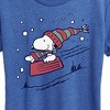 Women's - Peanuts - Snoopy Sledding Short Sleeve Graphic T-Shirt - 2 of 4