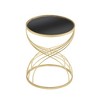 Modern Mesh Metal Accent Table with Wood Top, Round Indoor/Outdoor Side Table, Metal Frame Patio End Tables -Christopher Knight Home - 4 of 4