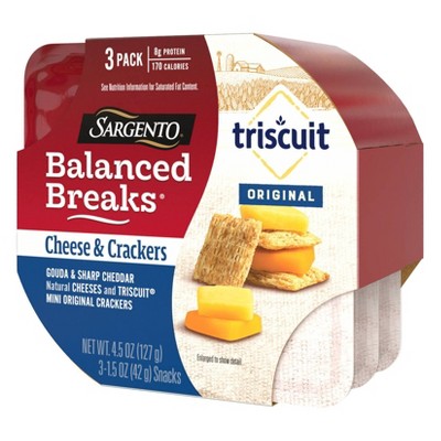 Sargento Balanced Breaks Cheese &#38; Mini Triscuit Crackers - 4.5oz/3ct