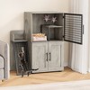 Whizmax Cat Litter Box Enclosure with Platform, Double Layer Cat Litter Hidden Furniture, Modern Villa Cat Cabinet with Ladder, Cat House - 3 of 4