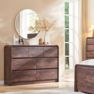 SinCiDo Modern 7 Drawers Dresser 47" Wide Chests of Drawers w/ Curved Profile Design Natural Texture for Bedroom,Living Room - 1 of 4