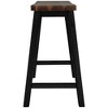Vynxaria Walnut and Black Counter Height Dining Stools Set of 2 - 4 of 4