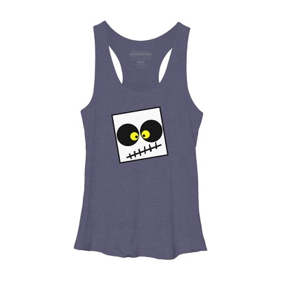Women's Design By Humans Square Skull By LonaMisa Racerback Tank Top