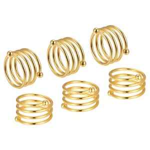 Unique Bargains Dining Table Decorations Wedding Alloy Decorative Wear Resistance Napkin Rings 6 Pcs - 1 of 4