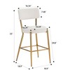 CAVINAS 24.8" Modern Dining Chairs,Set of 2/4,Teddy Fabric Counter Stools for Dining Room,Bar Stools with Round Seat,Dining Furniture Chair - 3 of 4