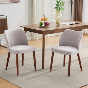 2PCS Dining Chair,Upholstered Dining Chair with Wood Legs, Wing Backrest,Kitchen Chairs with Thick Cushions for Dining Room, Living Room - 1 of 4