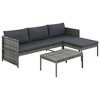 vidaXL Garden Sofa Grey, Dark Grey - 2 of 4