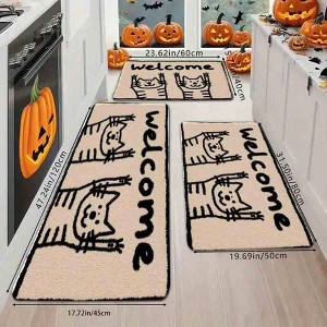 Chery Life Abstract Gold & Black Flowing Wave Area Mat, Water Absorbing Floor Mat For Entrance, Non Slip - 1 of 4